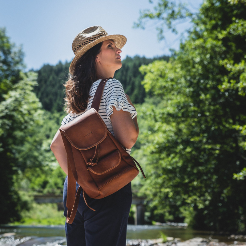 Sac à dos pour femme 100% cuir vachette fabriqué en France