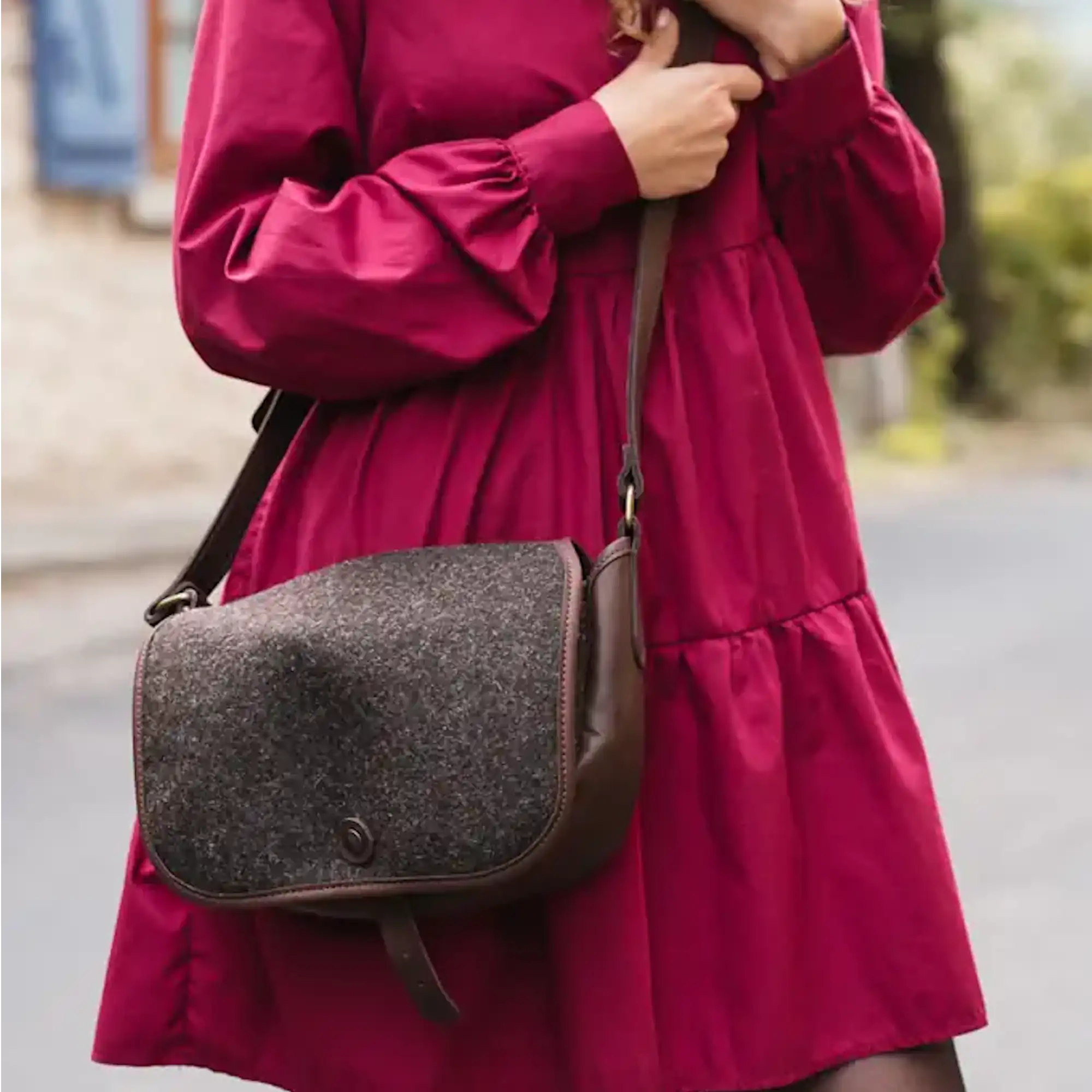 Sac du Berger City n°2 Laine et cuir – Image 2