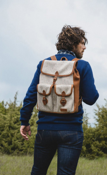 Sac à dos Larzac - cuir & laine