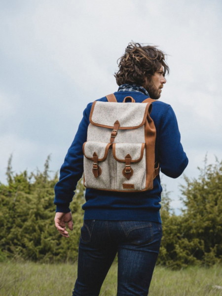 Sac A Dos Cuir Et Laine Sac Fabrique En France En Cuir Artisanal