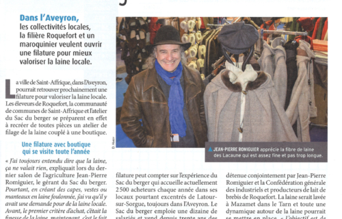 Article de presse Le Sac du Berger