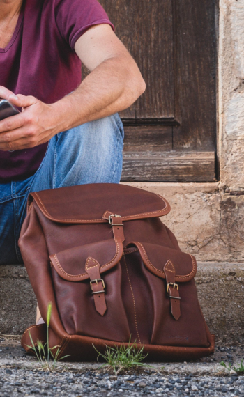 Sac cuir et bois d'olivier - Artisans du monde