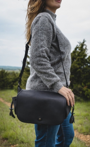 Sac du Berger noir n°2 en cuir