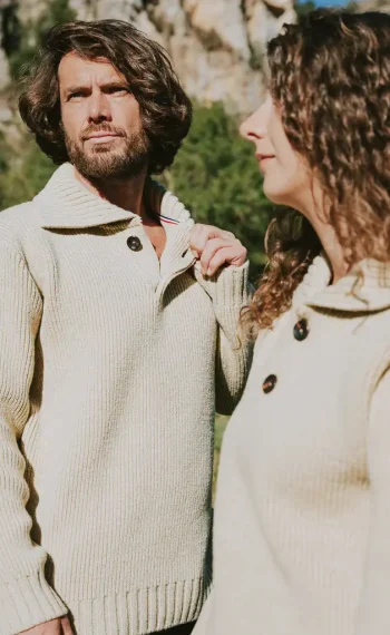 Pull col montant 100% laine